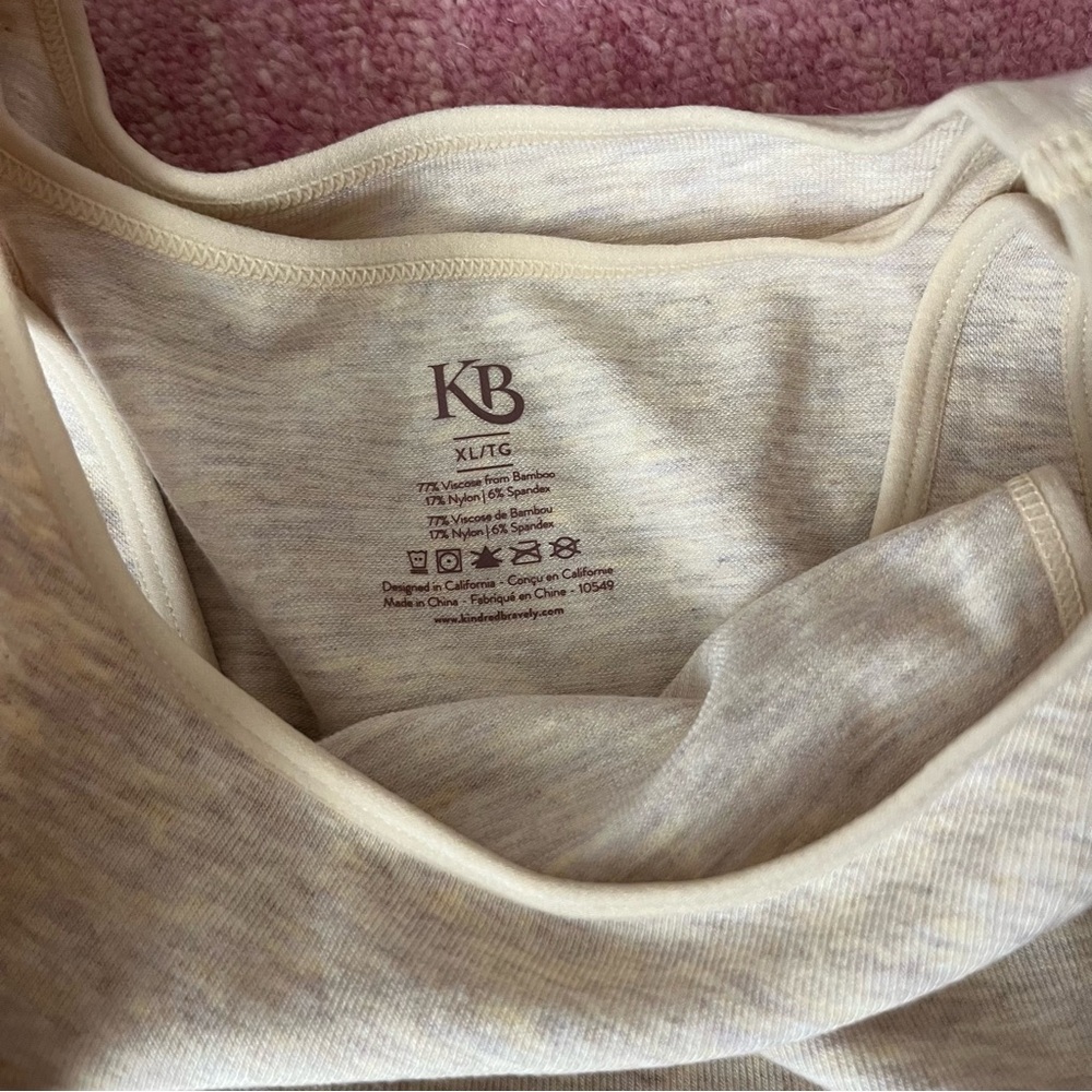 NWOT Kindred Bravely Sublime® Bamboo Maternity & Nursing Longline Bra | Oatmeal - Picture 4 of 6
